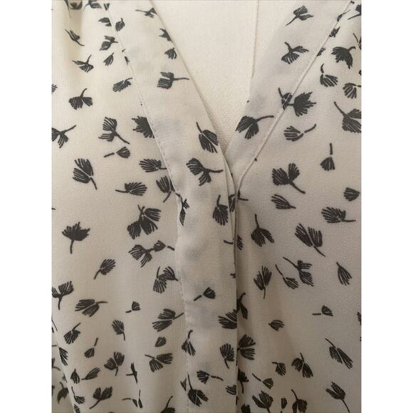 H&M Black and White Sheer Lined Dress Size 12 Button Down Front Tie - Picture 3 of 16